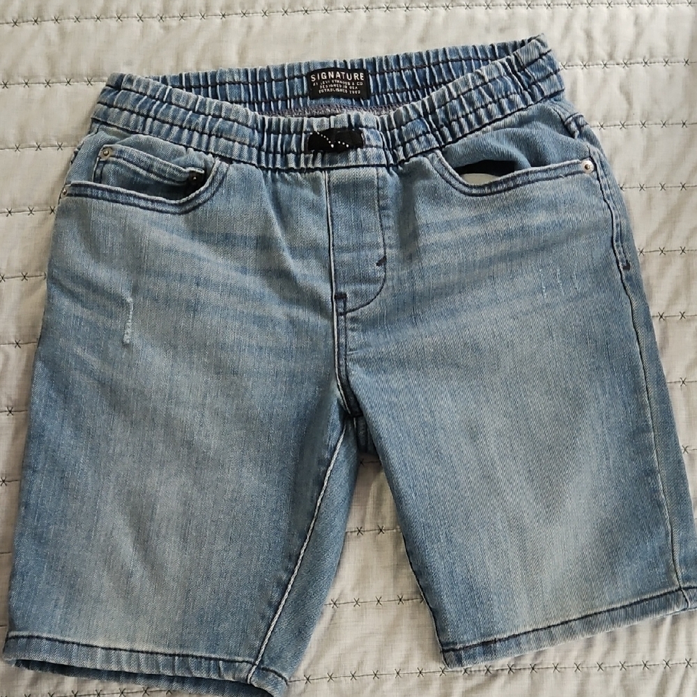 Signature Light Blue Denim Shorts